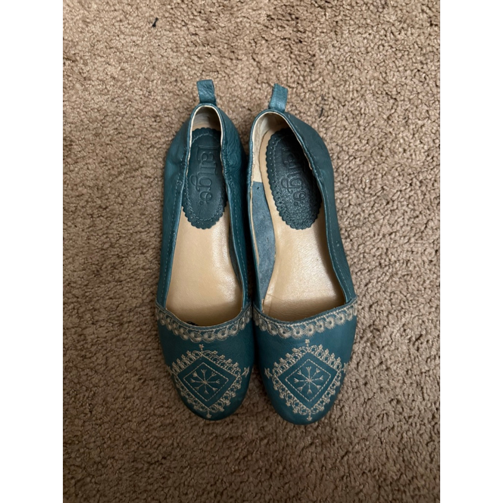 Latigo Teal Embroidered Flats